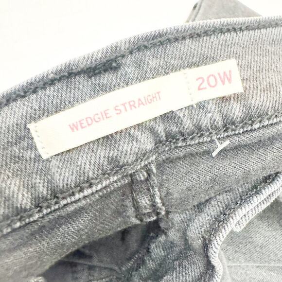 Levi's Wedgie Straight Charcoal Black Button Fly Denim Jeans Size 20 Women - Picture 6 of 9